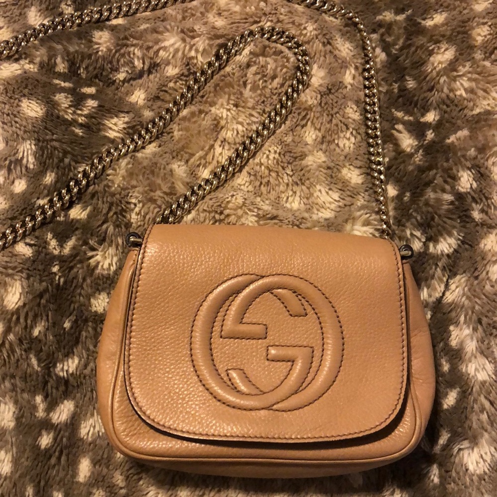 Gucci Soho Small Shoulder Bag, Beige